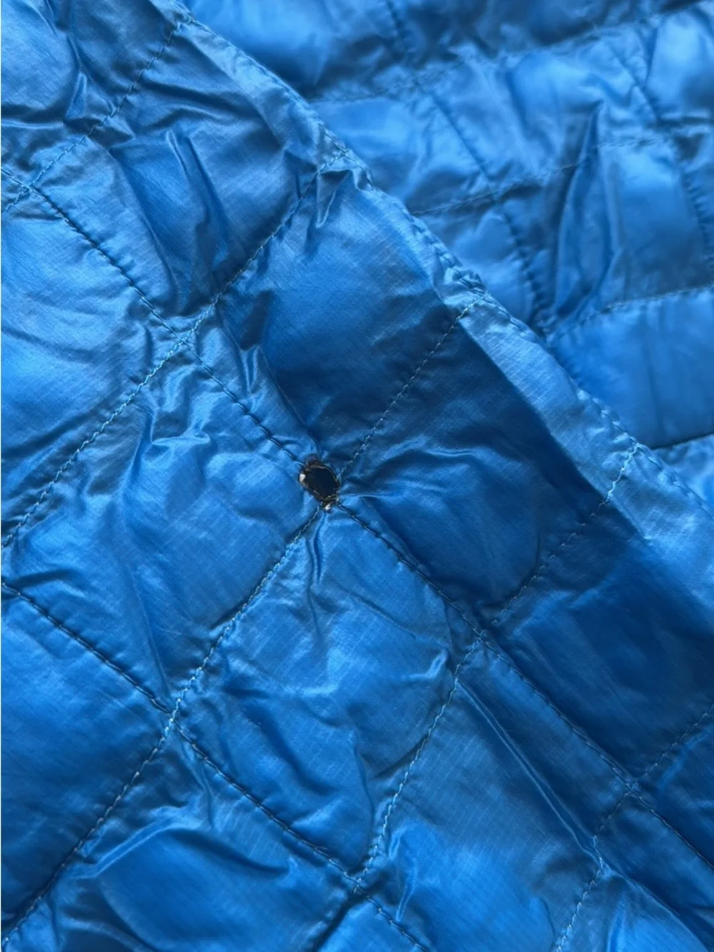 FLAW The North Face Thermoball Jacket Blue Quilted Packable *Burn Holes*